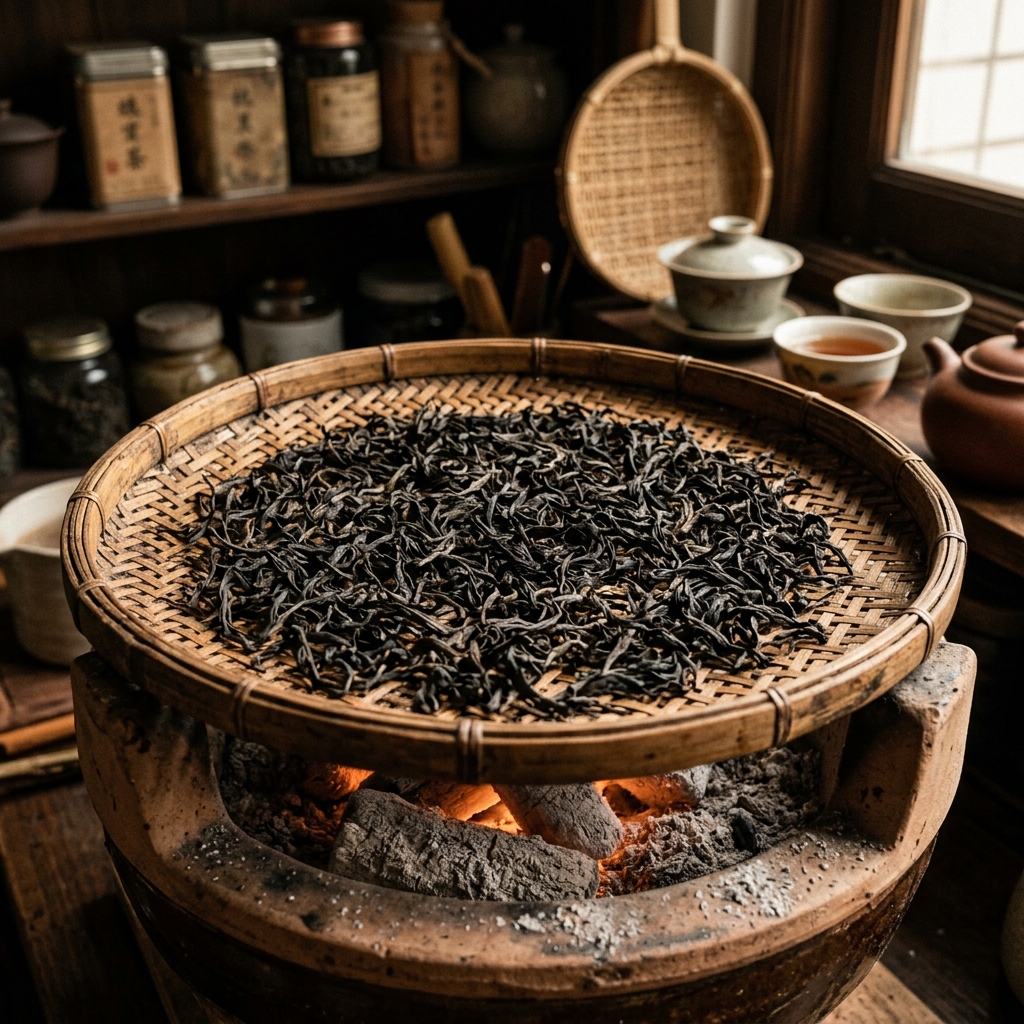 禾富茶號古法荔枝木炭焙特写